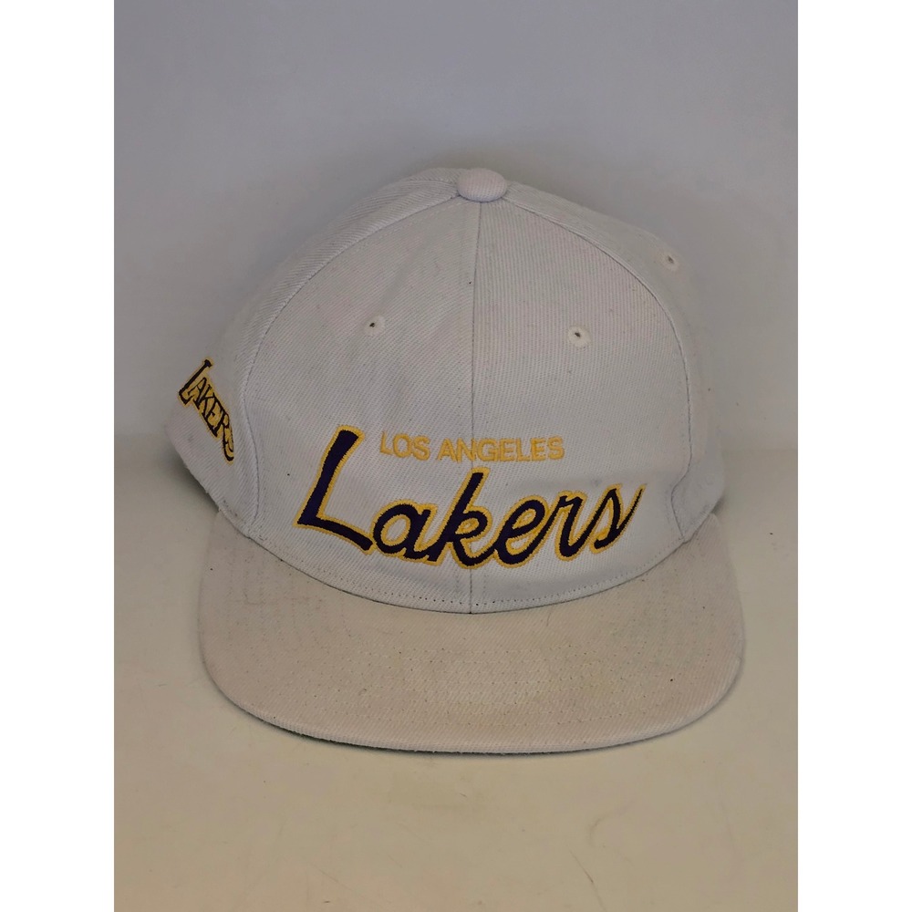 Mitchell & Ness Los Angeles Lakers Snapback Hat White Purple Gold NBA Cap